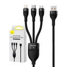 Kép 1/9 - Baseus Flash Series 3 az 1-ben USB-kábel, USB-C + micro USB + Lightning, 100W, 1.2m (fekete)