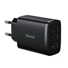 Kép 2/6 - Baseus kompakt gyorstättä fali tättä, 3x USB, 17 W (fekete)