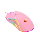 Kép 2/6 - Mysz gamingowa Havit MS1026 RGB 1000-6400 DPI (różowa)