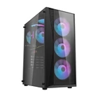 Kép 1/8 - Darkflash DK352 Plus számítógépház + 4 ARGB ventilátor (fekete)