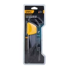 Kép 3/3 - Extra hosszú gömbvégű hatlapfejű kulcskészlet Deli Tools EDL232309H, 1,5-10mm, 9db