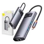 Kép 1/7 - Baseus Metal Gleam Series 4 az 1-ben hub, USB-C - 3x USB 3.0 / Ethernet RJ45