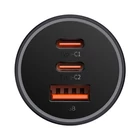 Kép 6/7 - Baseus Golden Contactor Pro autós töltő, 2x USB-C, 1x USB, 65W (szürke)