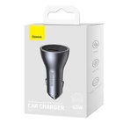 Kép 7/7 - Baseus Golden Contactor Pro autós töltő, 2x USB-C, 1x USB, 65W (szürke)