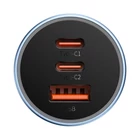 Kép 5/6 - Baseus Golden Contactor Pro autós töltő, 2x USB-C, 1x USB, 65W (kék)