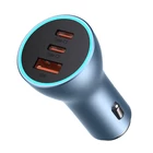 Kép 1/6 - Baseus Golden Contactor Pro autós töltő, 2x USB-C, 1x USB, 65W (kék)
