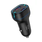 Kép 1/6 - VFAN C11 autós töltő, USB + USB-C, PD 20W + QC 3.0, LED (fekete)