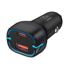 Kép 4/6 - VFAN C11 autós töltő, USB + USB-C, PD 20W + QC 3.0, LED (fekete)