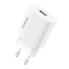 Kép 3/8 - VFAN E01 hálózati töltő, 1x USB, 2,4A + Lightning kábel (fehér)