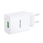 Kép 4/5 - Vipfan E03 hálózati töltő, 1x USB, 18W, QC 3.0 + Lightning kábel (fehér)