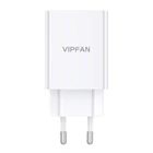 Kép 2/5 - Vipfan E03 hálózati töltő, 1x USB, 18W, QC 3.0 + Lightning kábel (fehér)