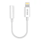 Kép 1/3 - VFAN L07 Lightning 3.5mm-es mini jack 3.5mm-es AUX kábel, 10cm (fehér)