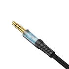 Kép 4/5 - VFAN L11 mini jack 3.5mm AUX kábel, 1m, aranyozott (szürke)