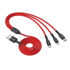 Kép 2/2 - USB kábel VFAN X02 3in1 USB-C / Lightning / Micro 3.5A 1.5m (piros)