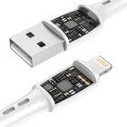 Kép 2/2 - USB és Lightning kábel VFAN Racing X05, 3A, 3m (fehér)