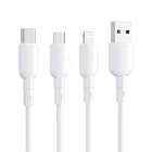 Kép 2/2 - Kabel USB do Lightning VFAN Colorful X11, 3A, 1m (biały)