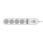 Kép 2/4 - Power strip with 4 AC sockets, 4x USB, LDNIO SE4432, 2m (white)