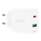 Kép 2/4 - Acefast A25 fali töltő, USB + USB-C, PD 20W (fehér)