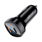 Kép 2/3 - Acefast B4 autós töltő, 66W, USB-C + USB, akkumulátor töltöttségi szint (fekete)
