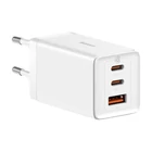 Kép 2/8 - Baseus GaN5 Pro hálozati töltő, 2xUSB-C + USB, 65W (fehér)