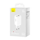 Kép 7/8 - Baseus GaN5 Pro hálozati töltő, 2xUSB-C + USB, 65W (fehér)