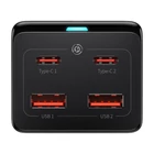 Kép 5/10 - Baseus GaN3 Pro Töltő / elosztó, 2xUSB + 2xUSB-C + AC, 100W (fekete)