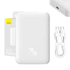 Kép 1/12 - Baseus Magnetic Mini Powerbank, USB-C, 10000mAh, 20W, MagSafe (fehér)