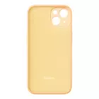 Kép 6/7 - Case Baseus folyékony szilikagél iPhone 14 Plus-hoz (sárga) + edzett üveg + tisztítókészlet