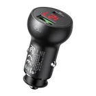 Kép 1/4 - Mcdodo CC-7030 Car Charger, USB + USB-C, with Display, 45W (Black)