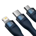 Kép 3/8 - Baseus Flash sorozat 3 az 1-ben USB kábel, USB-C + micro USB + Lightning, 66 W, 1,2 m (kék)