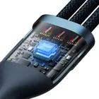 Kép 4/8 - Baseus Flash sorozat 3 az 1-ben USB kábel, USB-C + micro USB + Lightning, 66 W, 1,2 m (kék)
