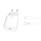 Kép 2/5 - Hálózati töltő + USB-C XO L91EU kábel 25W (fehér)