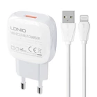 Kép 1/3 - Wall charger  LDNIO A1306Q 18W +  Lightning cable