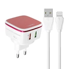 Kép 5/6 - Ładowarka sieciowa LDNIO A2405Q 2USB + kabel Lightning