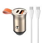 Kép 1/4 - Ładowarka samochodowa LDNIO C509Q USB, USB-C 30W + kabel USB-C - USB-C