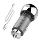 Kép 1/2 - Ładowarka samochodowa LDNIO C1 USB, USB-C + Kabel MicroUSB
