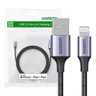 Kép 1/3 - Kabel Lightning do USB UGREEN 2.4A US199, 1m (czarny)