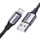 Kép 2/3 - UGREEN US199 USB - Lightning kábel, 2.4A, 2m (fekete)