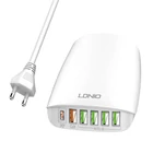Kép 1/5 - LDNIO A6573C EU 5USB, USB-C 65W Wall charger + Power cord