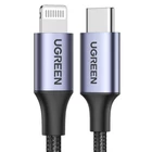 Kép 1/3 - UGREEN PD 3A US304 Lightning USB-C kábel, 1.5m (black)