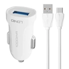 Kép 1/4 - Ładowarka samochodowa LDNIO DL-C17, 1x USB, 12W + kabel USB-C (biała)