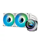 Kép 1/4 - Darkflash DX240 V2.6 CPU folyadékhűtő ARGB, 2x, 120x120 (fehér)