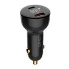 Kép 1/6 - LDNIO C101 Car Charger, USB + USB-C, 100W + USB-C to Lightning Cable (Black)