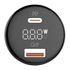 Kép 4/6 - LDNIO C101 Car Charger, USB + USB-C, 100W + USB-C to Lightning Cable (Black)
