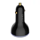 Kép 6/6 - Ładowarka samochodowa LDNIO C102, USB + 2x USB-C, 160W + kabel USB do Lightning (czarna)