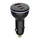 Kép 1/6 - Ładowarka samochodowa LDNIO C102, USB + 2x USB-C, 160W + kabel USB do Lightning (czarna)