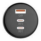 Kép 5/6 - Ładowarka samochodowa LDNIO C102, USB + 2x USB-C, 160W + kabel USB do Lightning (czarna)
