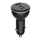 Kép 1/6 - Ładowarka samochodowa LDNIO C102, USB + 2x USB-C, 160W + kabel USB-C do USB-C (czarna)