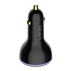 Kép 5/6 - Ładowarka samochodowa LDNIO C102, USB + 2x USB-C, 160W + kabel USB-C do USB-C (czarna)