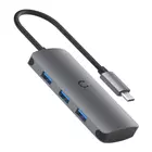 Kép 1/3 - Hub 6 az 1-ben USB-C – 3x USB, USB-C, SD-kártya, Micro SD-kártya Cygnett SlimMate 100 W (fekete)